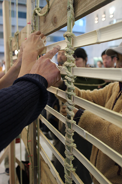 tied bamboo lattice